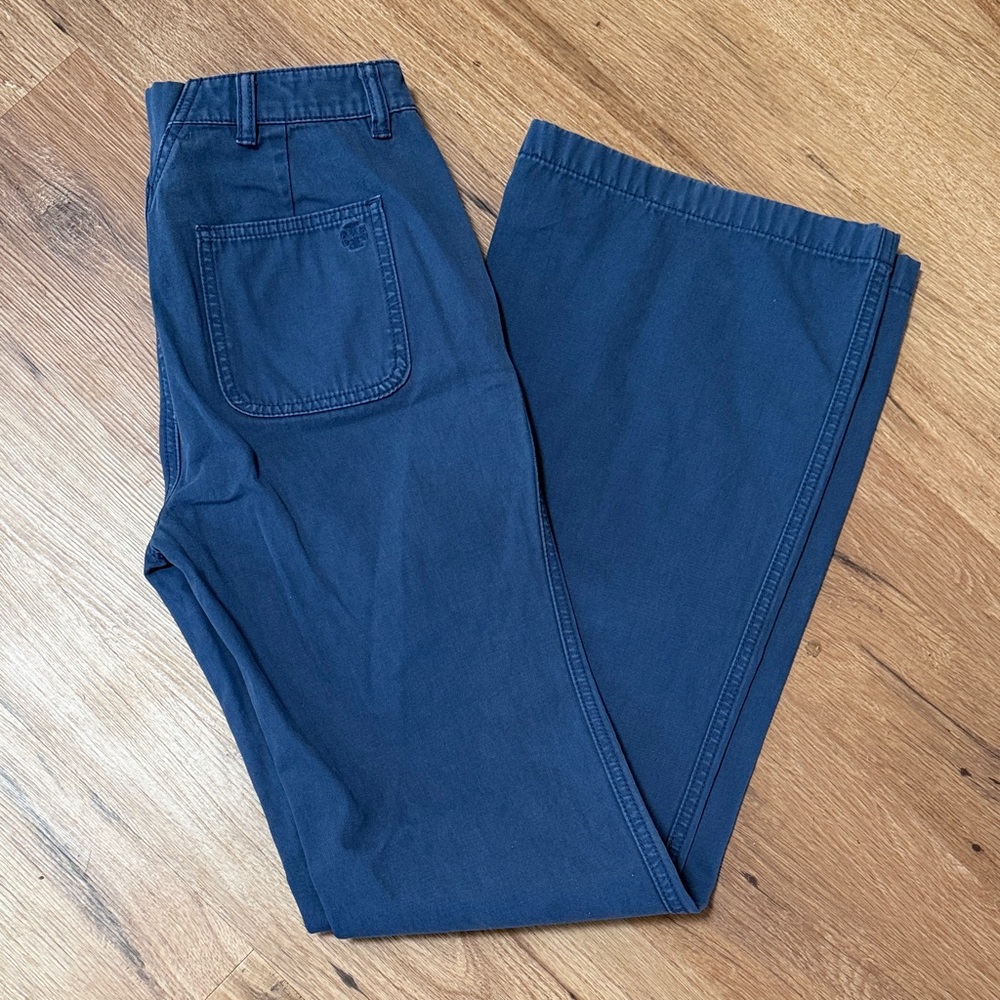 Tory Burch cotton flare trouser pants, EUC, size 6 tall